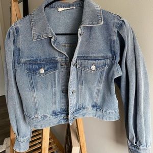 Puff Sleeve Denim Jacket